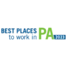 Logo with text: "Best Places to Work in PA 2023" in blue and green.