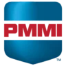 Logo of PMMI featuring bold red letters on a blue, shield-like background.