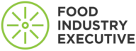 Logo featuring a green circular design with lines pointing outward, next to the text "FOOD INDUSTRY EXECUTIVE" in bold black letters.