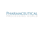 Logo of "Pharmaceutical Processing World" with blue and gray text on a transparent background.